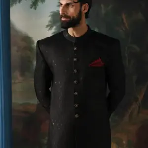 BLACK SHERWANI